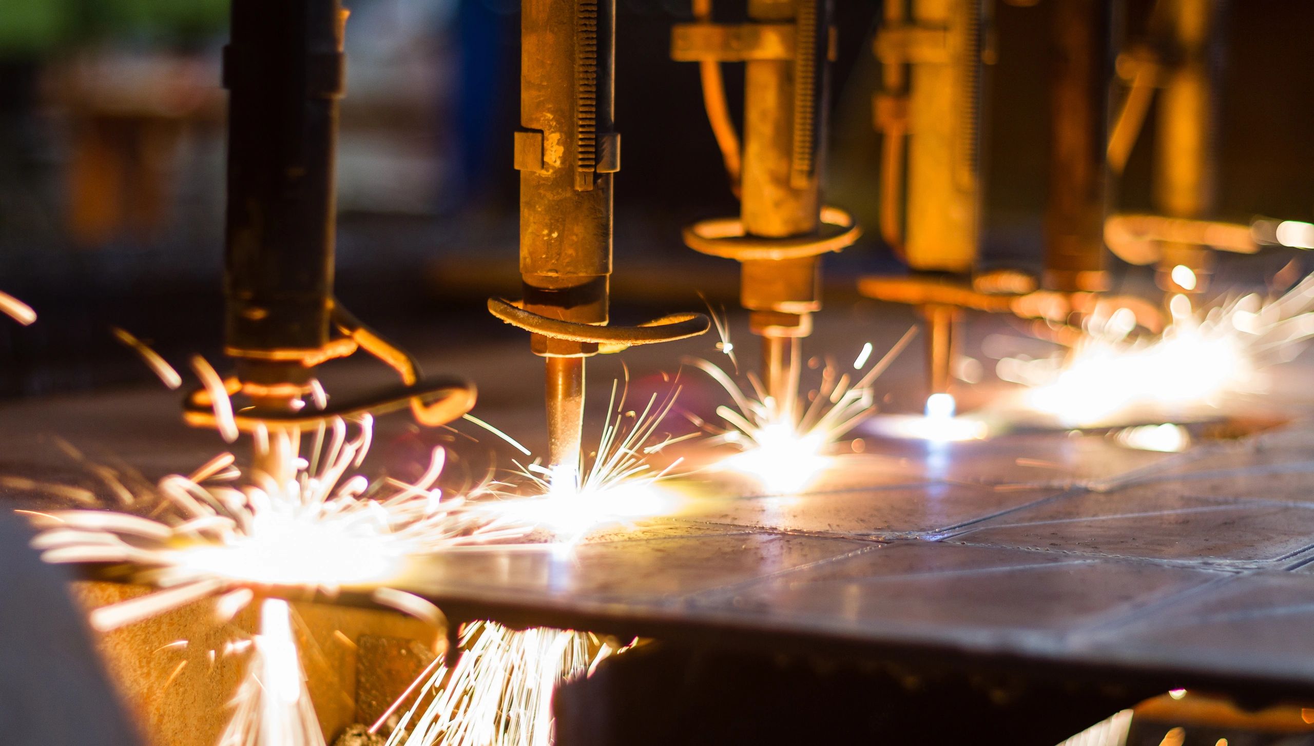 metal fabrication machinery in action